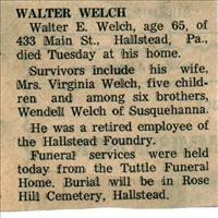 Welch, Walter E.